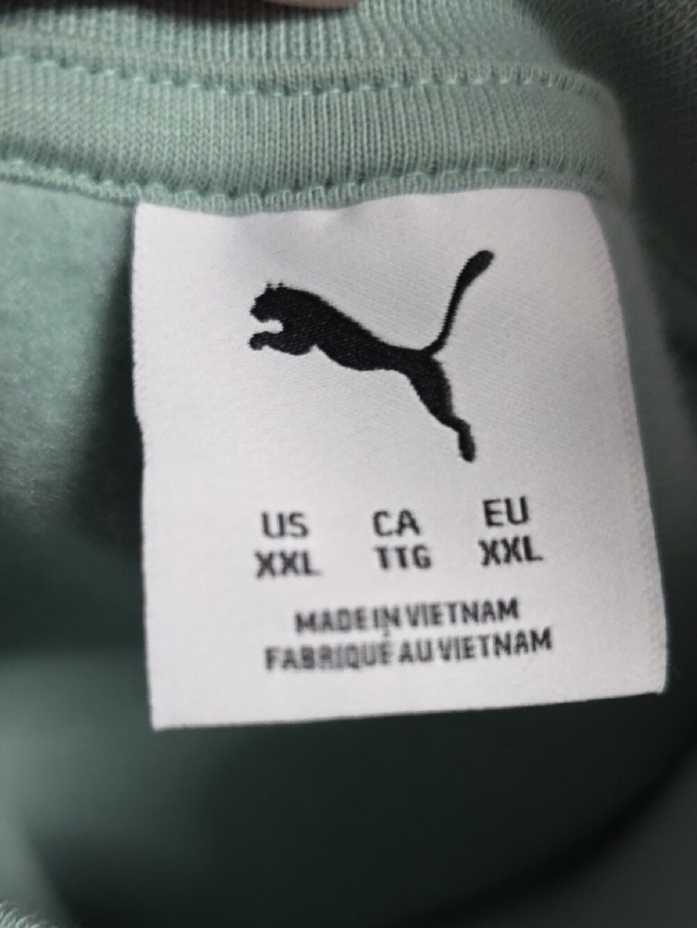Puma Mint Green Logo Pullover Crew Neck Sweatshirt - Picture 2 of 5